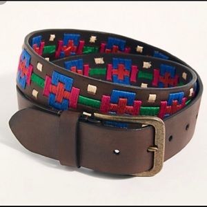 Free People High Summer Embroidered Leather Belt